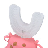 Kids U Shaped Toothbrush Pink Cartoon Electric 360° Tooth Rush Whole Mouth Teeth Cleaning MachineLarge