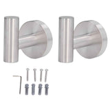 2Pcs Brushed Stainless Steel Bathroom Towel Robe Hook Round Wall Holder Hooks Hanger for Clothing Towel In Australia - Darrahopens
