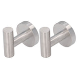 2Pcs Brushed Stainless Steel Bathroom Towel Robe Hook Round Wall Holder Hooks Hanger for Clothing Towel