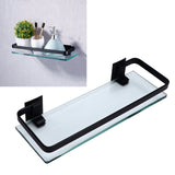 Bathroom Rack Thickened Durable Large Storage Space Strong Load Bearing Capacity Single Layer Black Shelf