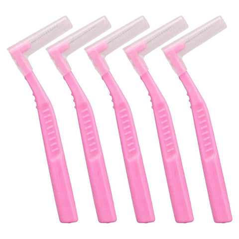5pcs L Shaped Interdental Brushes Effective Cleaning Plaque Removal Braces Brush for Tooth Care Pink In Australia - Darrahopens