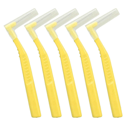 5pcs L Shaped Interdental Brushes Effective Cleaning Plaque Removal Braces Brush for Tooth Care Yellow In Australia - Darrahopens