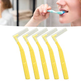5pcs L Shaped Interdental Brushes Effective Cleaning Plaque Removal Braces Brush for Tooth Care Yellow