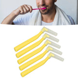 5pcs L Shaped Interdental Brushes Effective Cleaning Plaque Removal Braces Brush for Tooth Care Yellow