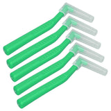 5pcs L Shaped Interdental Brushes Effective Cleaning Plaque Removal Braces Brush for Tooth Care Green