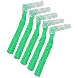 5pcs L Shaped Interdental Brushes Effective Cleaning Plaque Removal Braces Brush for Tooth Care Green