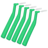 5pcs L Shaped Interdental Brushes Effective Cleaning Plaque Removal Braces Brush for Tooth Care Green