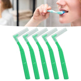 5pcs L Shaped Interdental Brushes Effective Cleaning Plaque Removal Braces Brush for Tooth Care Green