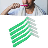 5pcs L Shaped Interdental Brushes Effective Cleaning Plaque Removal Braces Brush for Tooth Care Green