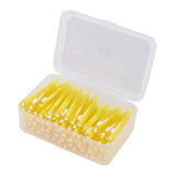 60Pcs Interdental Brush Practical Slim Braces Cleaner with PP Handle for Adults Children Orthodontic Care Yellow