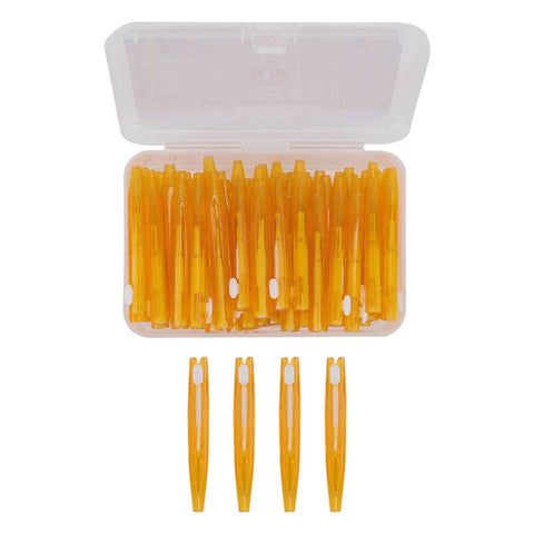 60Pcs Interdental Brush Practical Slim Braces Cleaner with PP Handle for Adults Children Orthodontic Care Orange In Australia - Darrahopens