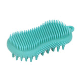 Silicone Body Scrubber Dual Side Ergonomic Handle Safe Silicone Body Massage Silicone Body Brush for Body Hair Green