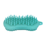 Silicone Body Scrubber Dual Side Ergonomic Handle Safe Silicone Body Massage Silicone Body Brush for Body Hair Green