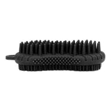 Silicone Body Scrubber Dual Side Ergonomic Handle Safe Silicone Body Massage Silicone Body Brush for Body Hair Black