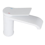 Sink Faucet G1/2 Thread Hot Cold Water Tap White Leaking Resistant Corrosion Proof Bathroom Sink Faucet for Home Use Short Style