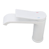 Sink Faucet G1/2 Thread Hot Cold Water Tap White Leaking Resistant Corrosion Proof Bathroom Sink Faucet for Home Use Short Style