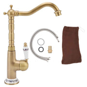 Antique Kitchen Faucet Gold All Copper European Antique Hot Cold Mixed 360° Rotating Kitchen Bathroom Sink Faucet Antique Color In Australia - Darrahopens