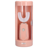 Electric Toothbrush Portable USB Charging IPX7 Waterproof Ultrasonic Toothbrush with Sterilization BoxPink
