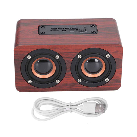 Speaker Portable Red Dual Speakers Voice Call Usb Charging Wooden Speaker Subwoofer In Australia - Darrahopens