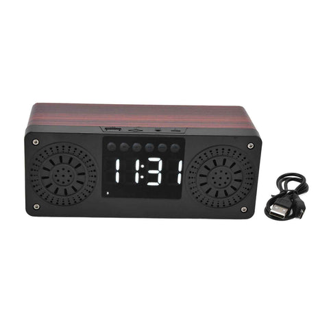 Speaker Red Double Speaker Digital Display Clock 360° Three Dimensional Surround Wooden Speaker Subwoofer In Australia - Darrahopens