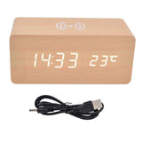 Digital Alarm Clock Wireless Charging Automatic Temperature Detection Safe Stable LED Electronic ClockWhite In Australia - Darrahopens