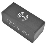 Digital Alarm Clock Wireless Charging Automatic Temperature Detection Safe Stable LED Electronic ClockBlack In Australia - Darrahopens