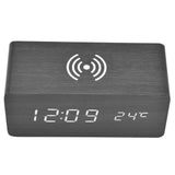 Digital Alarm Clock Wireless Charging Automatic Temperature Detection Safe Stable LED Electronic ClockBlack In Australia - Darrahopens