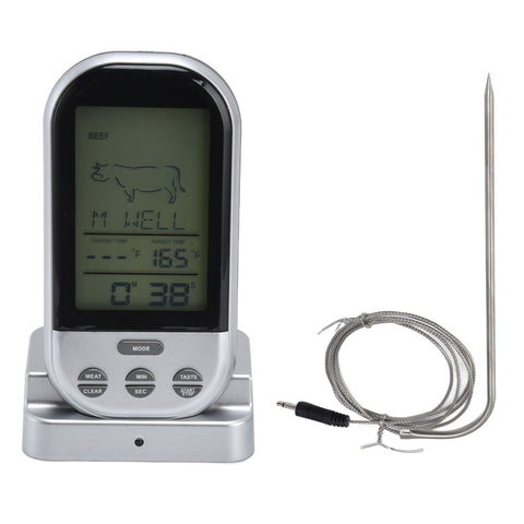 Wireless Thermometer Timer Overtime Alarm Function Practical Temperature Meter for Kitchen Barbecue Cooking In Australia - Darrahopens