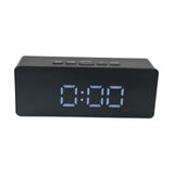 LED Clock Multifunctional USB Powered 3 Lighting Modes Snooze Time Celsius Fahrenheit Display Digital Alarm ClockBlack