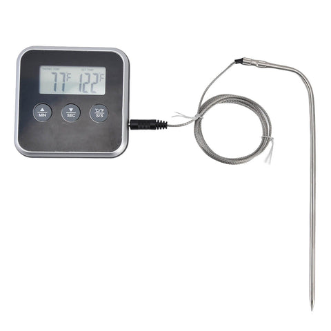 Meat Thermometer Smart 3 Buttons Digital LED Display Multifunctional Oven Thermometer with Probe for Cooking Baking BBQBlack In Australia - Darrahopens