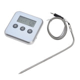 Meat Thermometer Smart 3 Buttons Digital LED Display Multifunctional Oven Thermometer with Probe for Cooking Baking BBQWhite