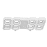 Digital Wall Clock Modern Design Temperature Display Alarm Function Sound Control Auto Sleep LED Wall ClockWhite