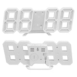Digital Wall Clock Modern Design Temperature Display Alarm Function Sound Control Auto Sleep LED Wall ClockWhite