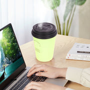 USB Humidifier 300ml Coffee Cup Low Noise Auto Off Compact Lightweight Space Saving Mini Humidifier for Car Home OfficeGreen