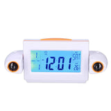 Projection Alarm Clock Glareless LED Night Light Voice Control Induction Temperature Display LED ClockWhite Orange In Australia - Darrahopens