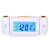 Projection Alarm Clock Glareless LED Night Light Voice Control Induction Temperature Display LED ClockWhite Orange In Australia - Darrahopens