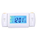 Projection Alarm Clock Glareless LED Night Light Voice Control Induction Temperature Display LED ClockWhite Orange In Australia - Darrahopens
