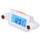 Projection Alarm Clock Glareless LED Night Light Voice Control Induction Temperature Display LED ClockWhite Orange In Australia - Darrahopens
