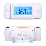 Projection Alarm Clock Glareless LED Night Light Voice Control Induction Temperature Display LED ClockWhite Orange