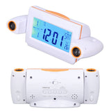 Projection Alarm Clock Glareless LED Night Light Voice Control Induction Temperature Display LED ClockWhite Orange