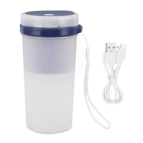 300ml USB Charging Electric Juicer Cup Security Lock Blender with 6 Leaf Knife and Waterproof Blue Light Display for Home Blue In Australia - Darrahopens