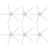 6PCS Robot Vacuum Cleaner Side Brush Silicone Sweeper Side Brush Replacement for Xiaomi Roborock S7 White