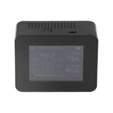 Portable Carbon Dioxide Detector USB Charging Temperature and Humidity Tester with Color Screen Display for Home Black