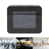 Portable Carbon Dioxide Detector USB Charging Temperature and Humidity Tester with Color Screen Display for Home Black