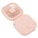 Portable Folding Fan 3 Level Wind Speed USB Powered Rechargeable Rotatable Handheld Desktop Small Fan Pink