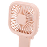 Portable Folding Fan 3 Level Wind Speed USB Powered Rechargeable Rotatable Handheld Desktop Small Fan Pink