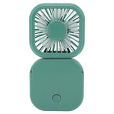 Portable Folding Fan 3 Level Wind Speed USB Powered Rechargeable Rotatable Handheld Desktop Small Fan Green In Australia - Darrahopens