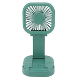 Portable Folding Fan 3 Level Wind Speed USB Powered Rechargeable Rotatable Handheld Desktop Small Fan Green In Australia - Darrahopens