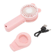 Handheld Fan Strong Natural Wind USB Charging 5 Blades Detachable Base Mini Portable Fan for Home Office Travel Pink In Australia - Darrahopens