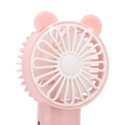 Handheld Fan Strong Natural Wind USB Charging 5 Blades Detachable Base Mini Portable Fan for Home Office Travel Pink